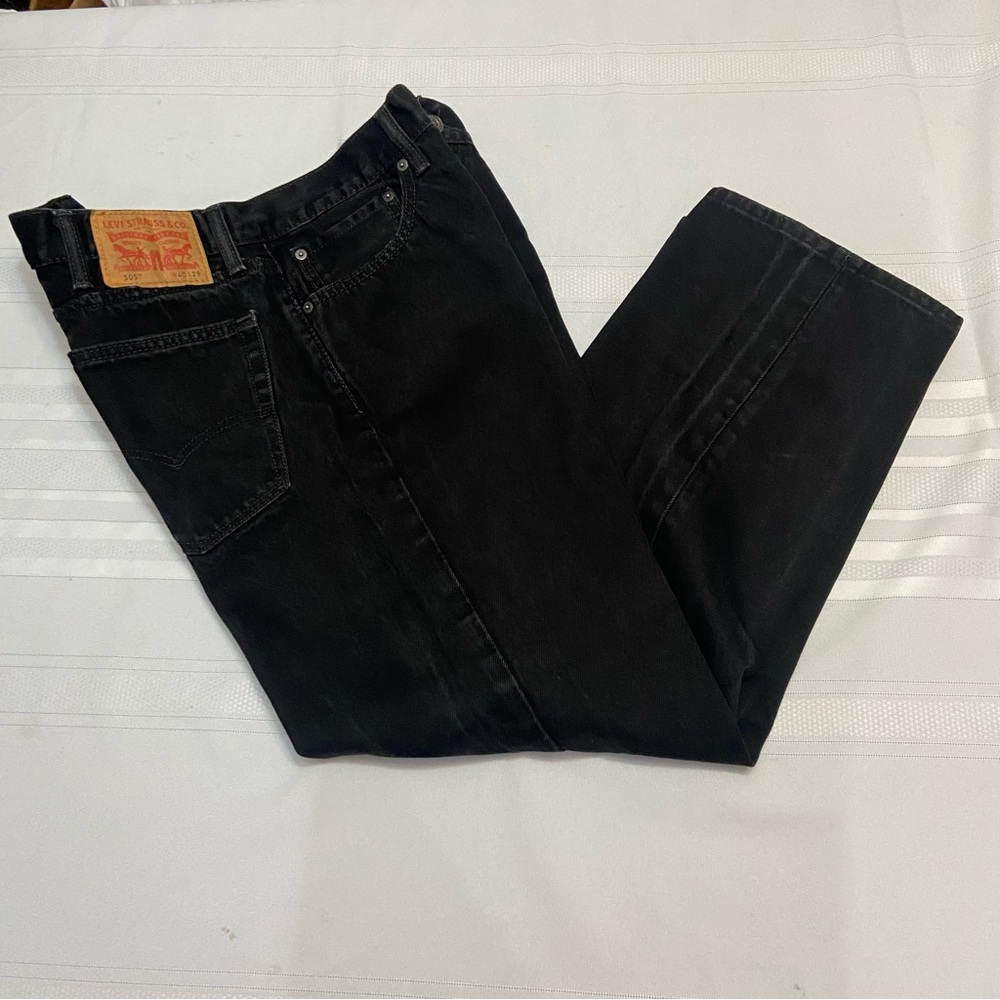 LEVI’S 505 Black Mens Bootcut Jeans EUC Size 40 x 29